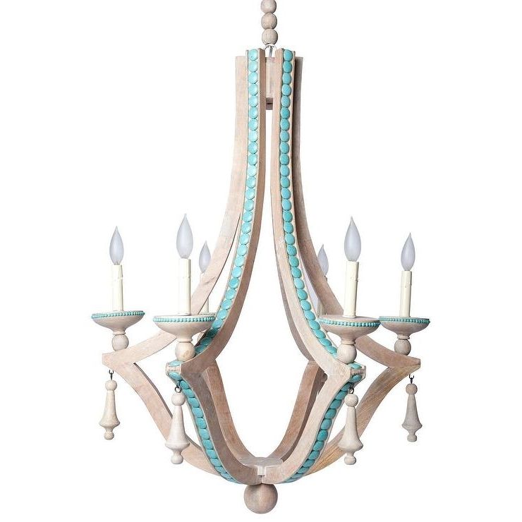 Turquoise Chandelier I Layla Grayce Intended For 2017 Turquoise Wood Bead Chandeliers (View 9 of 10)