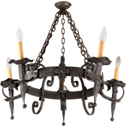 Vintage Wrought Iron Chandelier Regarding Famous French Vintage Wrought Iron Chandelier Ref H489 French Antiques (View 1 of 10)
