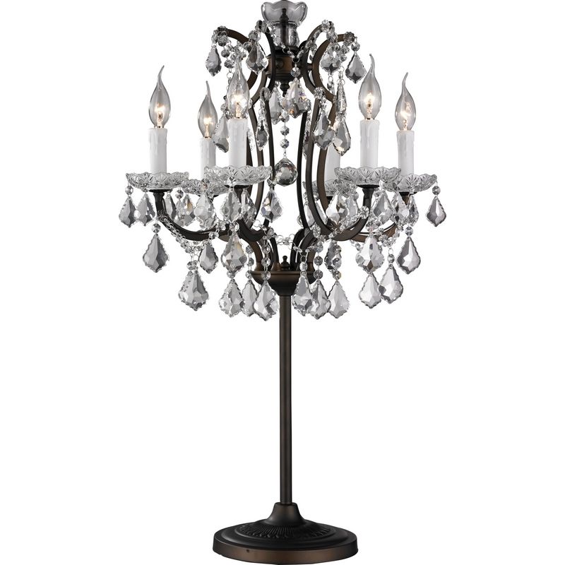 Well Known Impressive White Drum Shade Chandelier With Crystals Entertaining Pertaining To Small Chandelier Table Lamps (View 7 of 10)