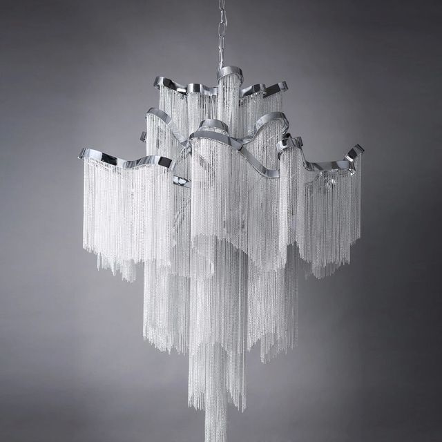 Well Liked Retro European Top Grade Curtain Type Hotel/villa/project Lamp Intended For Waterfall Chandeliers (View 1 of 10)