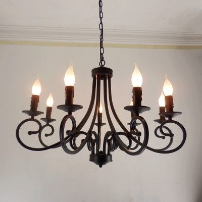 Widely Used Free Shipping Wrought Iron Chandelier Candles Classical 8 Pieces E14 With Iron Chandelier (View 1 of 10)