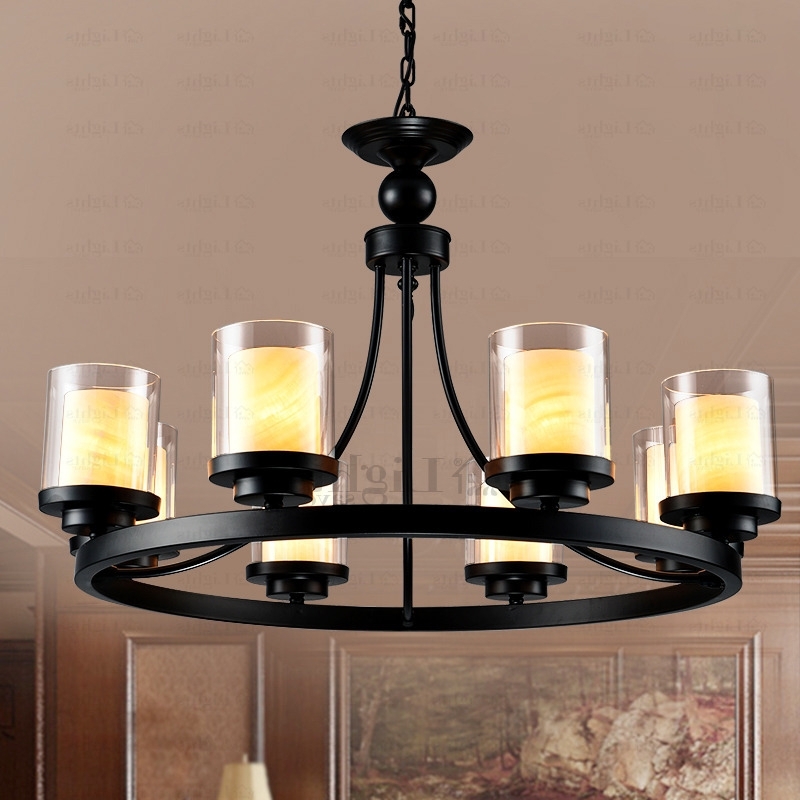 Widely Used Vintage 8 Light Glass Shade Pillar Candle Chandelier For Candle Chandelier (Photo 1 of 10)