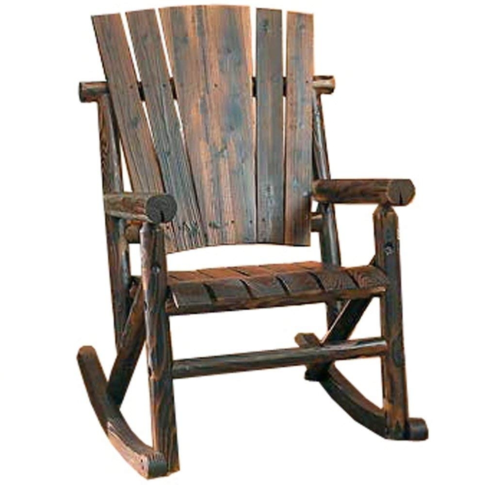 Amazon : Char Log Single Rocker : Rocking Chairs : Garden & Outdoor Inside Recent Rocking Chairs For Patio (View 6 of 15)