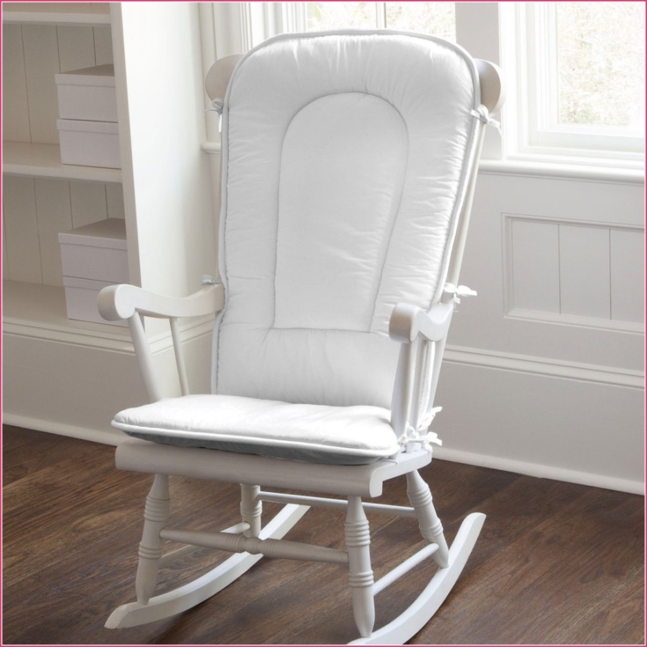 Baby Nursery Nice Looking White Painted Wooden Glider Rocking Chair With Best And Newest Rocking Chairs For Baby Room (Photo 1 of 15)