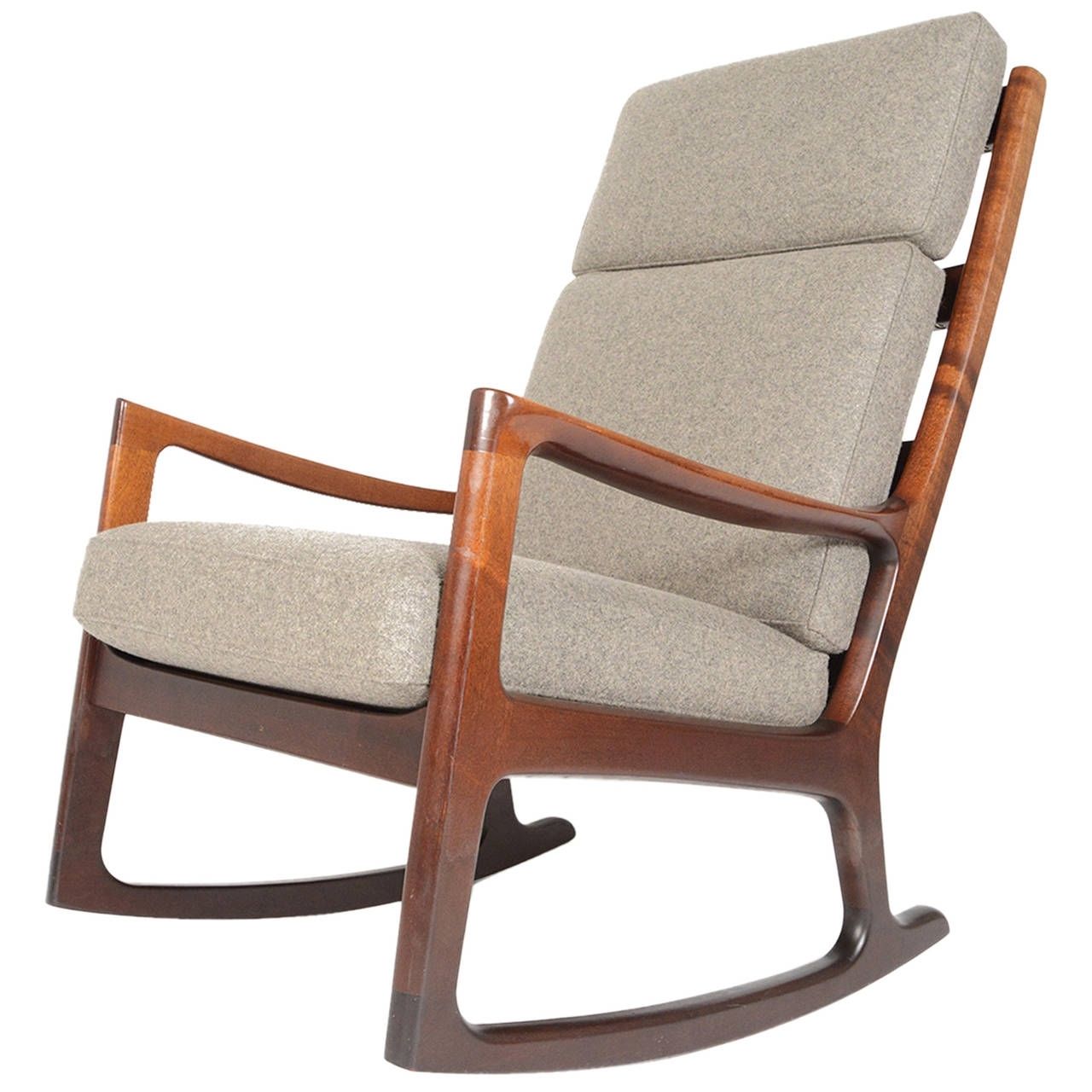 Best And Newest High Back Rocking Chairs With Regard To Ole Wanscher Mahogany Highback Rocking Chair At 1stdibs (View 1 of 15)