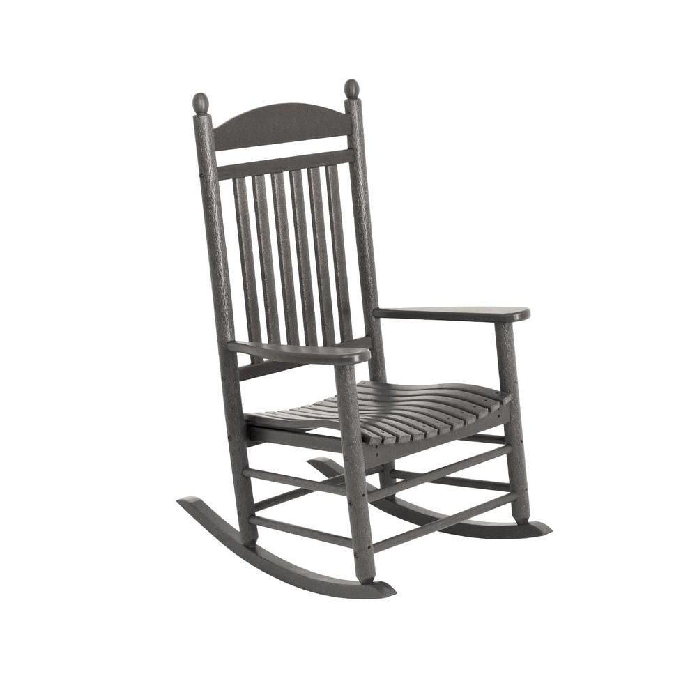 Best And Newest Polywood Jefferson Slate Grey Patio Rocker J147gy – The Home Depot Pertaining To Manhattan Patio Grey Rocking Chairs (Photo 1 of 15)