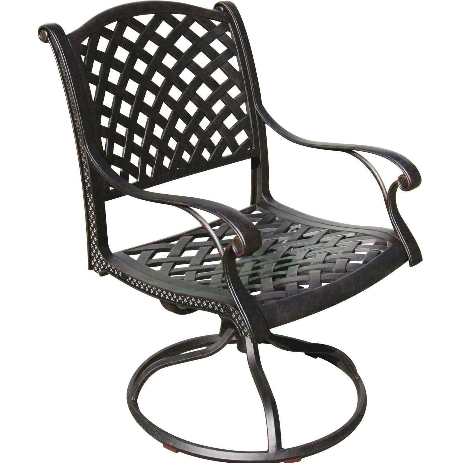 Darlee Nassau Cast Aluminum Patio Swivel Rocker Dining Chair Regarding Latest Aluminum Patio Rocking Chairs (View 4 of 15)