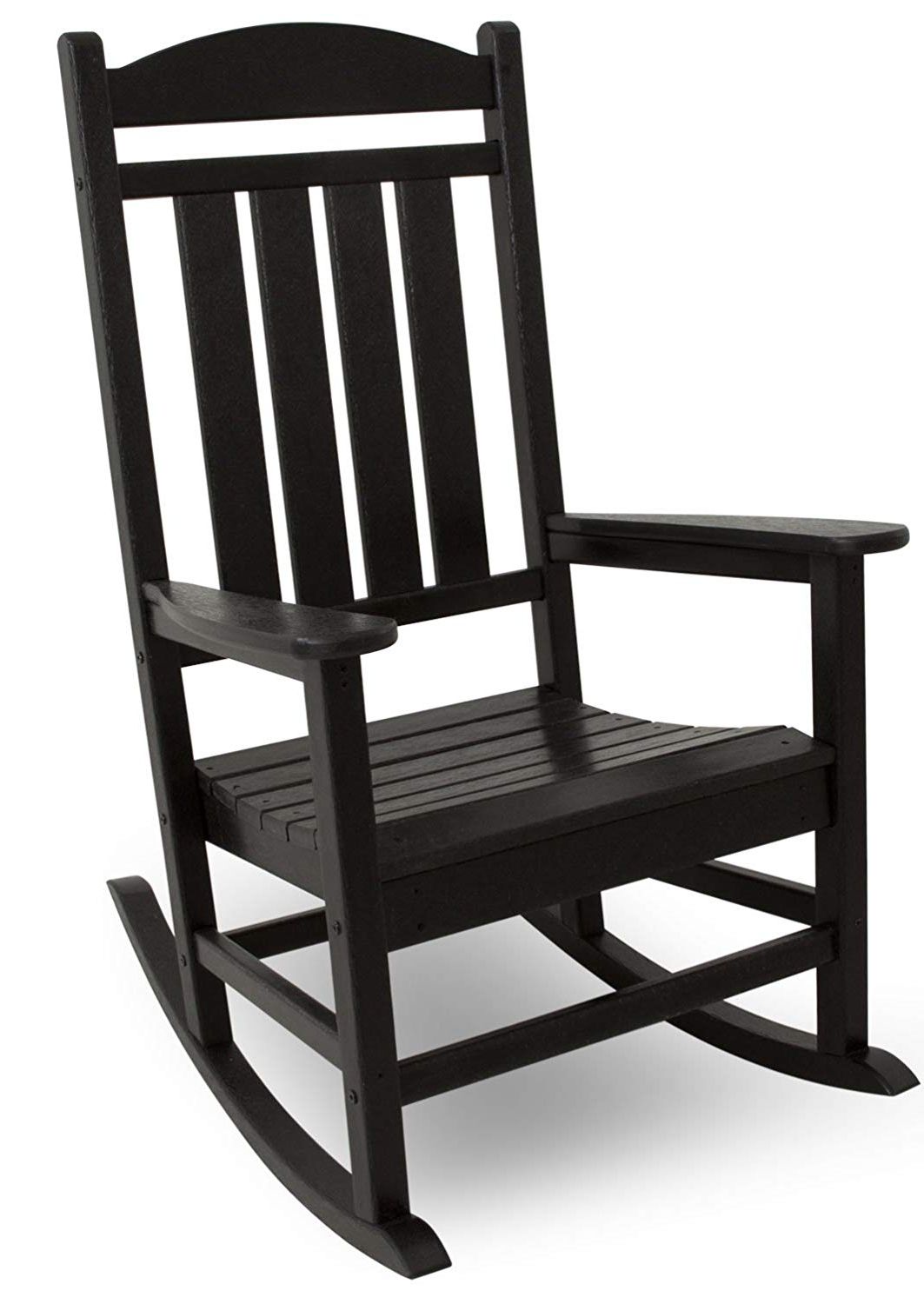 Famous Amazon : Polywood R100bl Presidential Outdoor Rocking Chair Regarding Black Rocking Chairs (Photo 13 of 15)