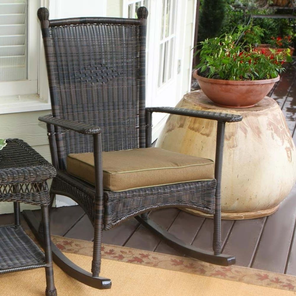 Furniture: Inspiring Outdoor Rocking Chair For Your Porch Or Your Inside Newest Outdoor Rocking Chairs With Cushions (View 12 of 15)