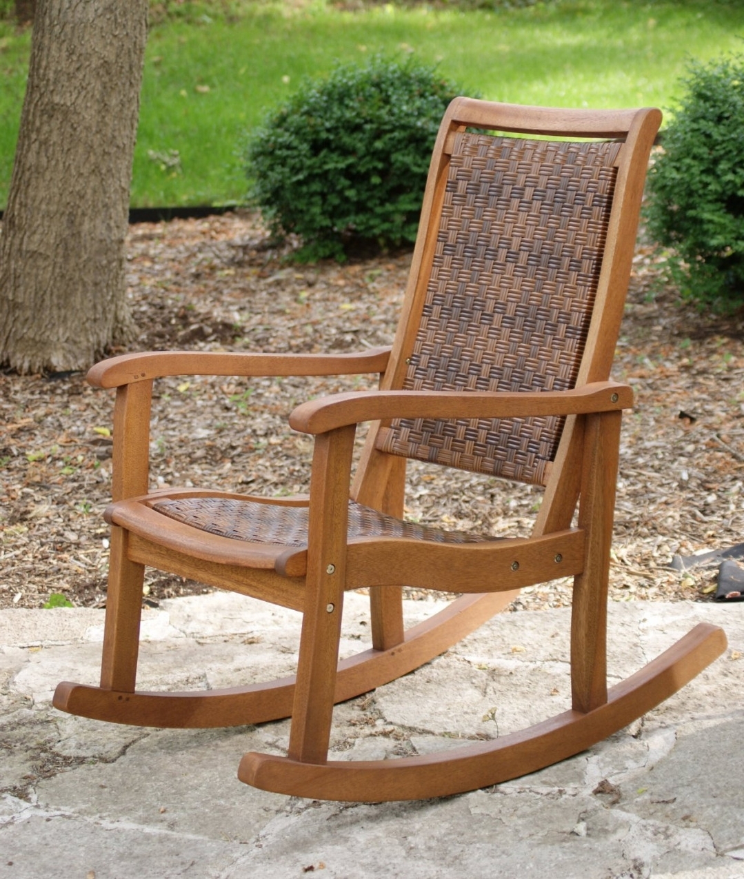 Great Patio Rocking Chairs : Spectacular And Sensational Patio Regarding Fashionable Wooden Patio Rocking Chairs (Photo 8 of 15)