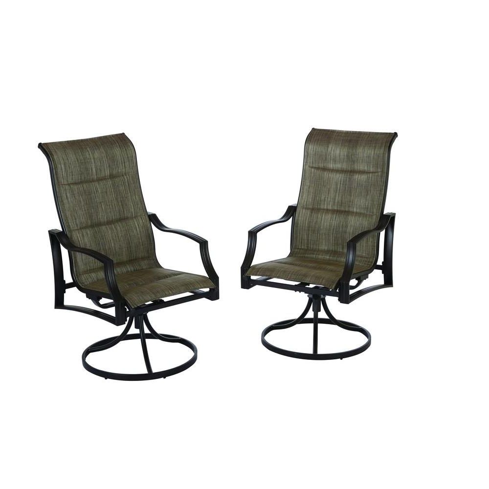 Hampton Bay Statesville Padded Sling Patio Lounge Swivel Chairs (2 Pertaining To Most Popular Patio Sling Rocking Chairs (View 1 of 15)