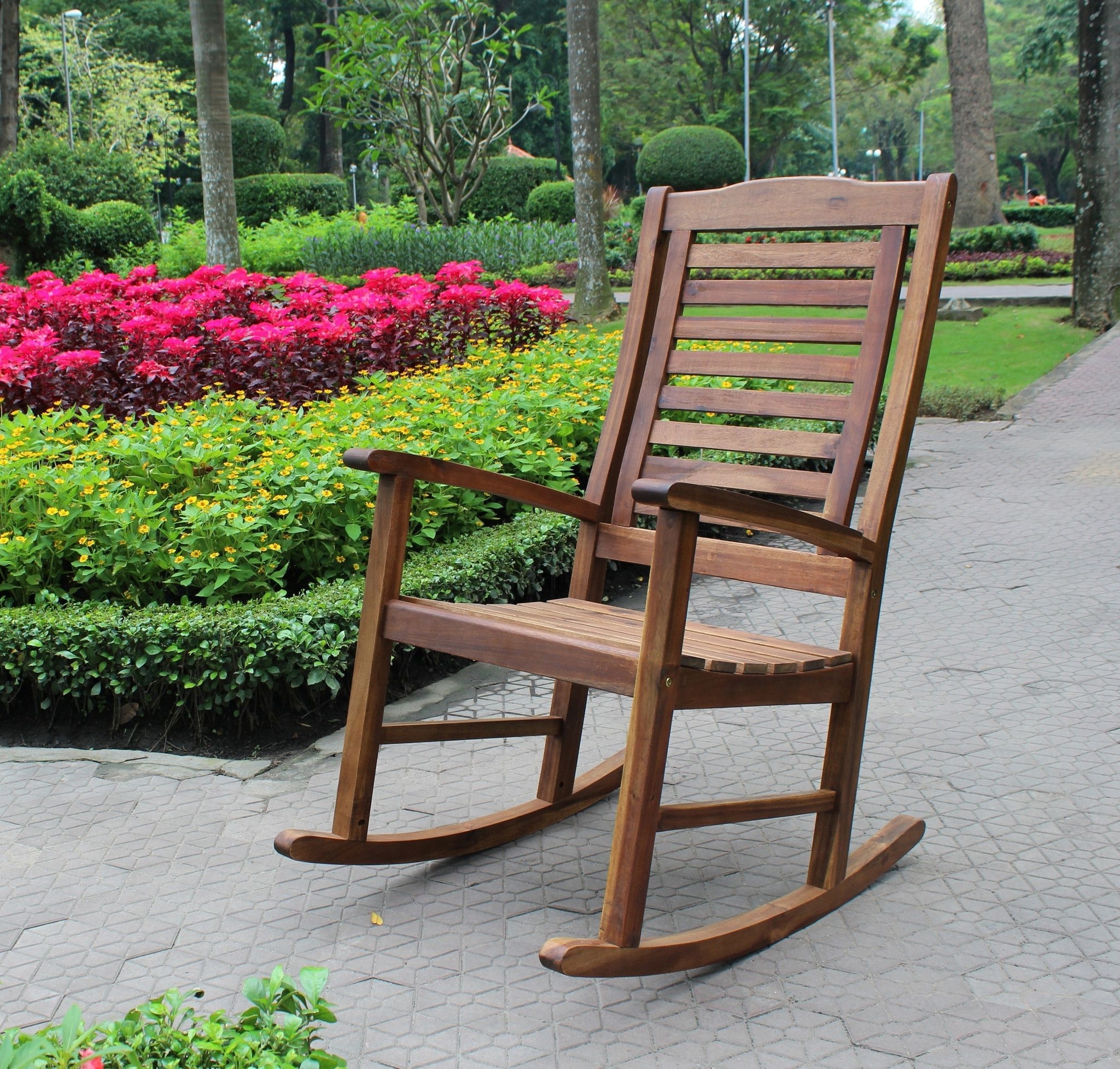 International Caravan Acacia Trinidad Porch Rocker Vf 4109 In Favorite Patio Wooden Rocking Chairs (Photo 12 of 15)