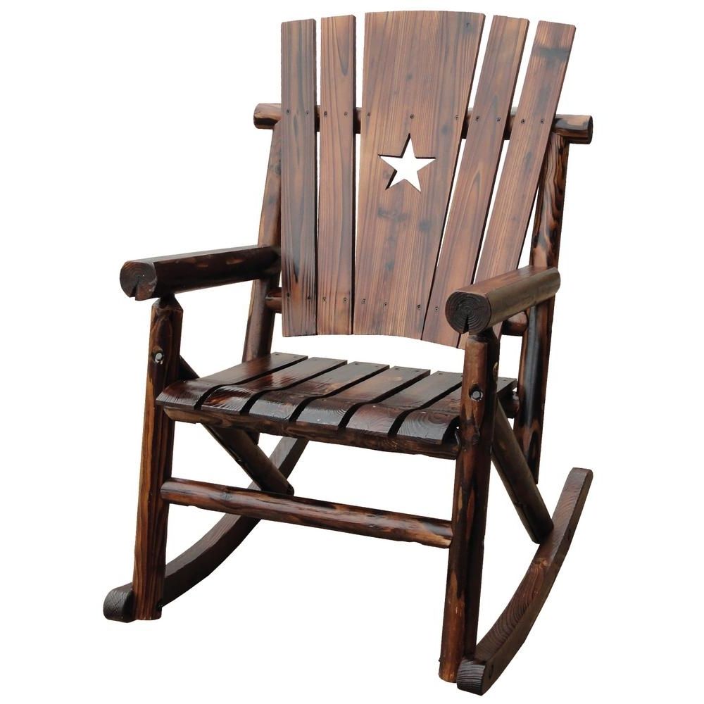 Leigh Country Char Log Patio Rocking Chair With Star Tx 93605 – The Regarding 2017 Char Log Patio Rocking Chairs With Star (View 1 of 15)