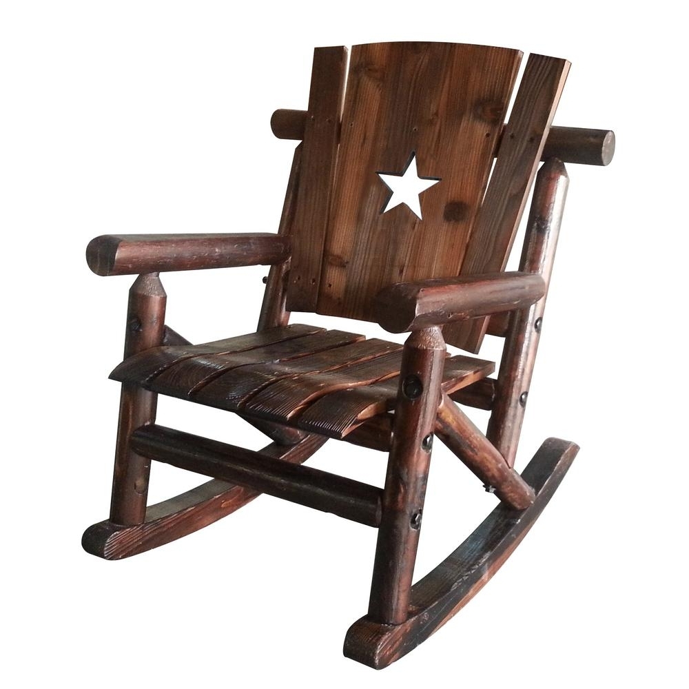 Leigh Country Char Log Wood Patio Children's Outdoor Rocking Chair Regarding Most Current Char Log Patio Rocking Chairs With Star (Photo 6 of 15)