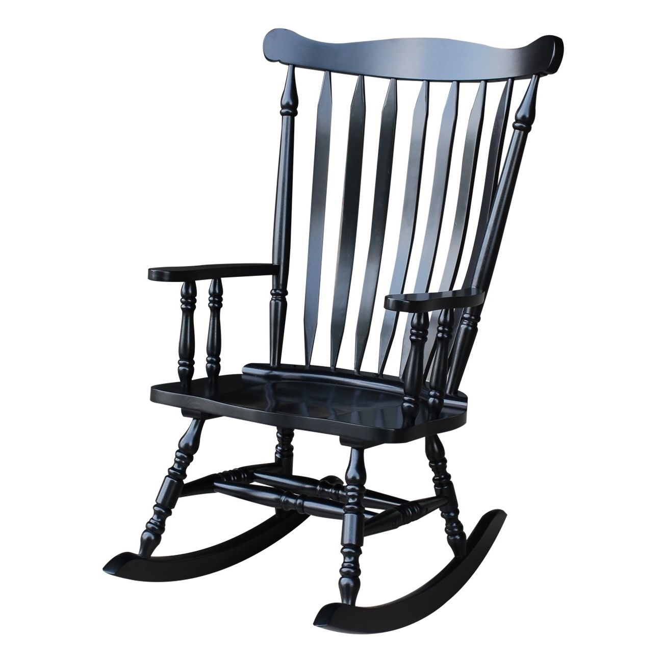 Most Current Shop Colonial Antique Black Rocking Chair – Free Shipping Today With Black Rocking Chairs (Photo 7 of 15)
