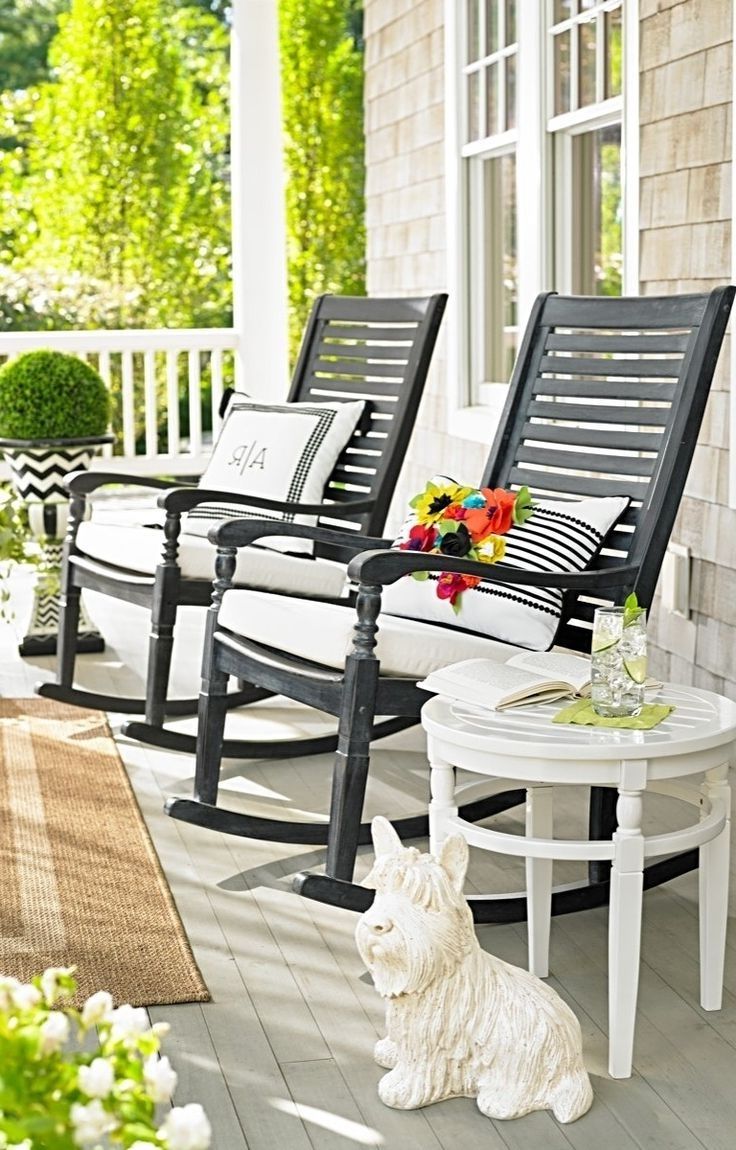 Most Recently Released Small Patio Rocking Chairs In Engrossing Outdoor Rocking Chair Black Porch Rocker Wooden Front (Photo 10 of 15)