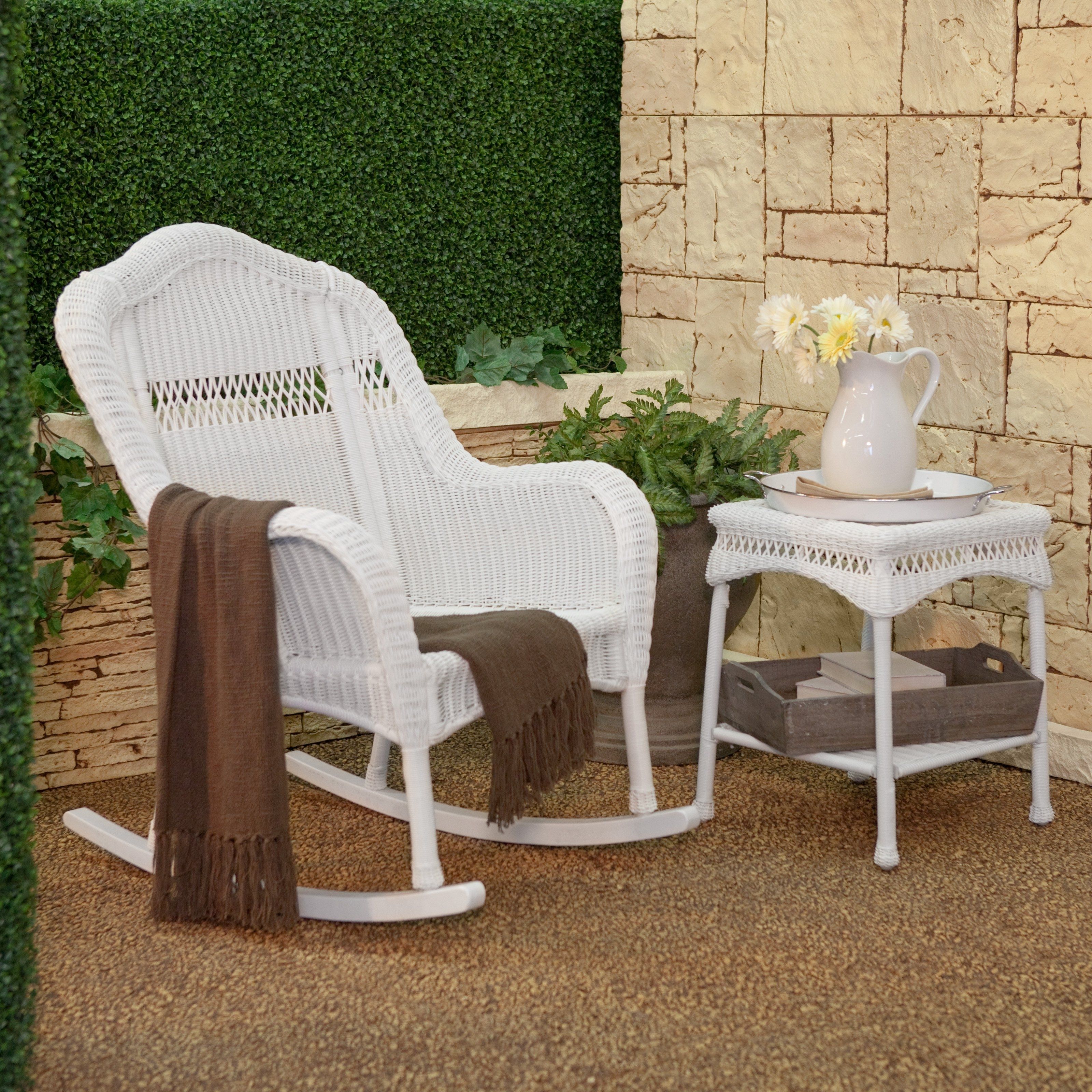 Most Recently Released White Resin Wicker Rocker Out Of Box Communication Rocking Chair Regarding White Patio Rocking Chairs (Photo 10 of 15)