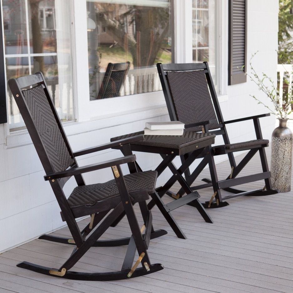 Outstanding Patio Folding Rocking Chair Presenting Solid Wooden Inside Newest Padded Patio Rocking Chairs (Photo 11 of 15)