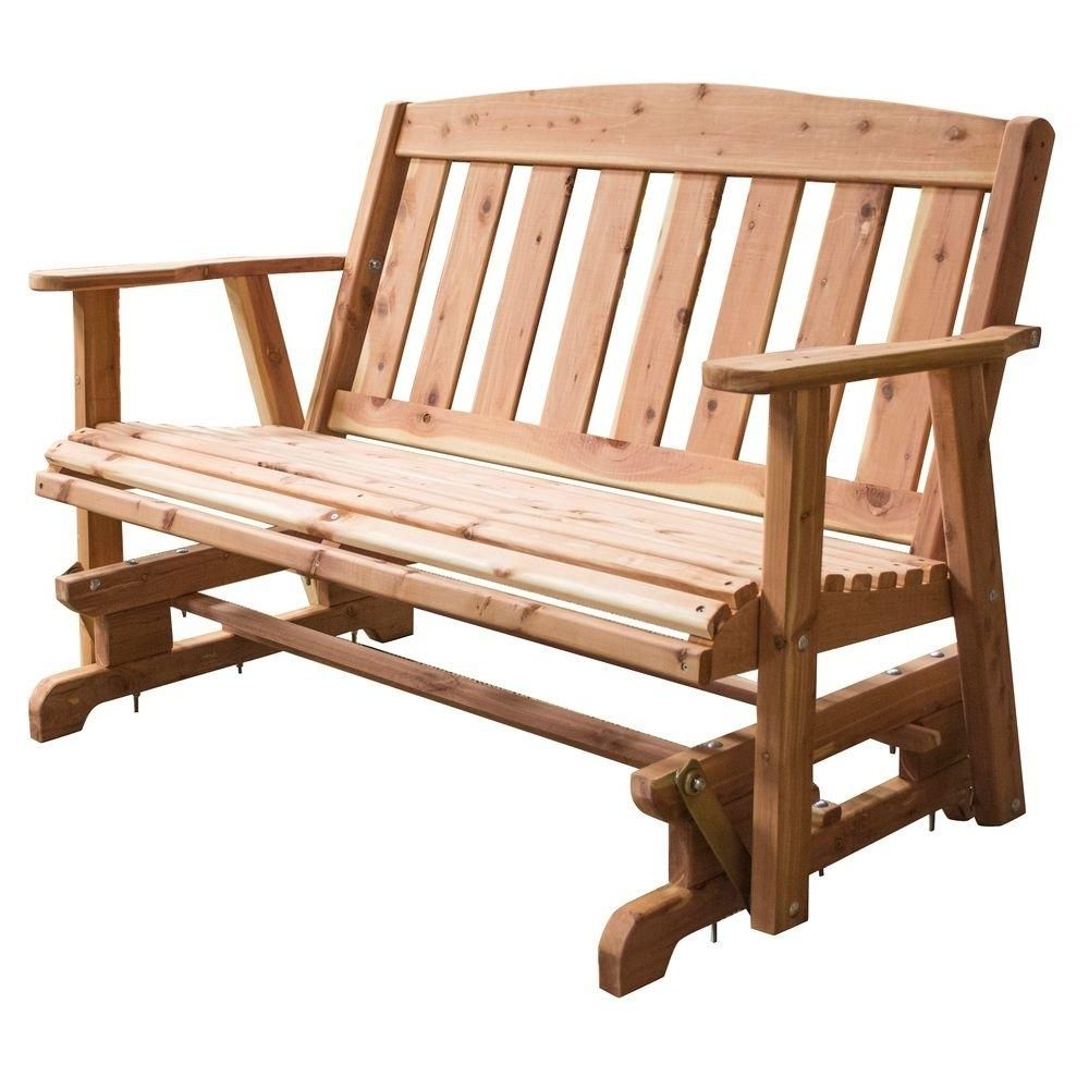 Patio Furniture Rocking Benches Regarding Current Gliding – Outdoor Benches – Patio Chairs – The Home Depot (View 11 of 15)