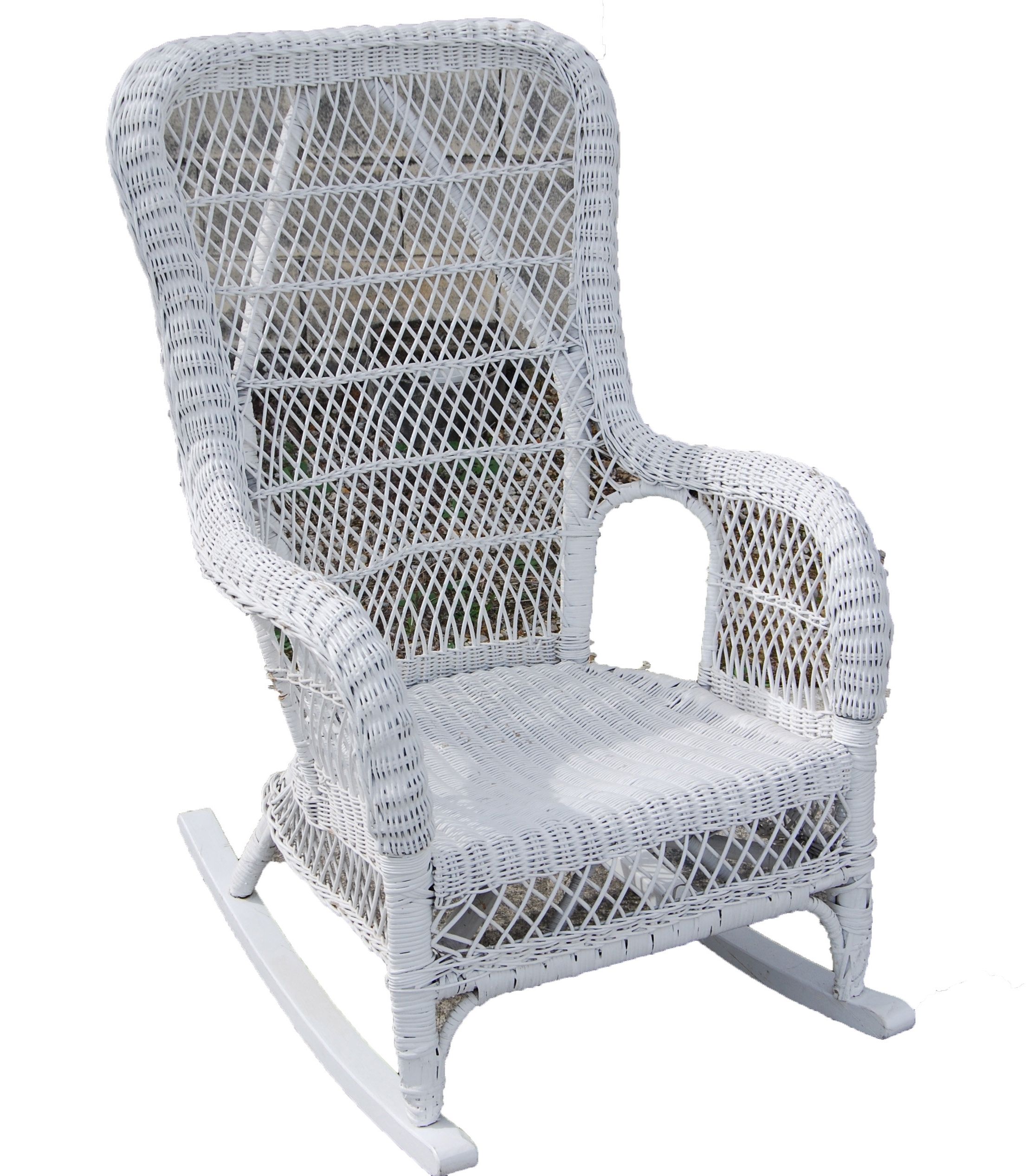 Preferred Wicker Rocking Chairs For Porch Arm Chair Wicker & Loom Round Back Intended For Wicker Rocking Chair With Magazine Holder (View 13 of 15)