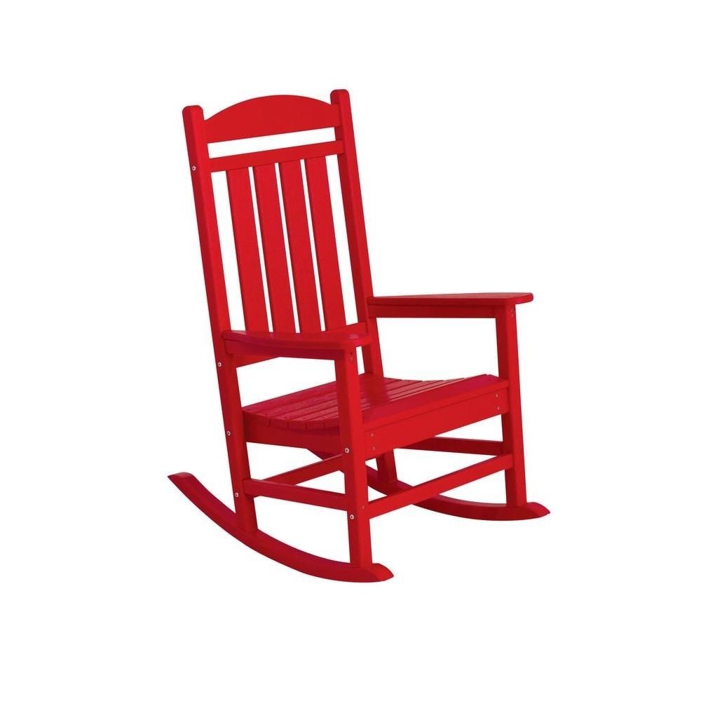 Red Patio Rocking Chairs Inside Fashionable Polywood Presidential Sunset Red Patio Rocker R100sr – The Home Depot (View 1 of 15)