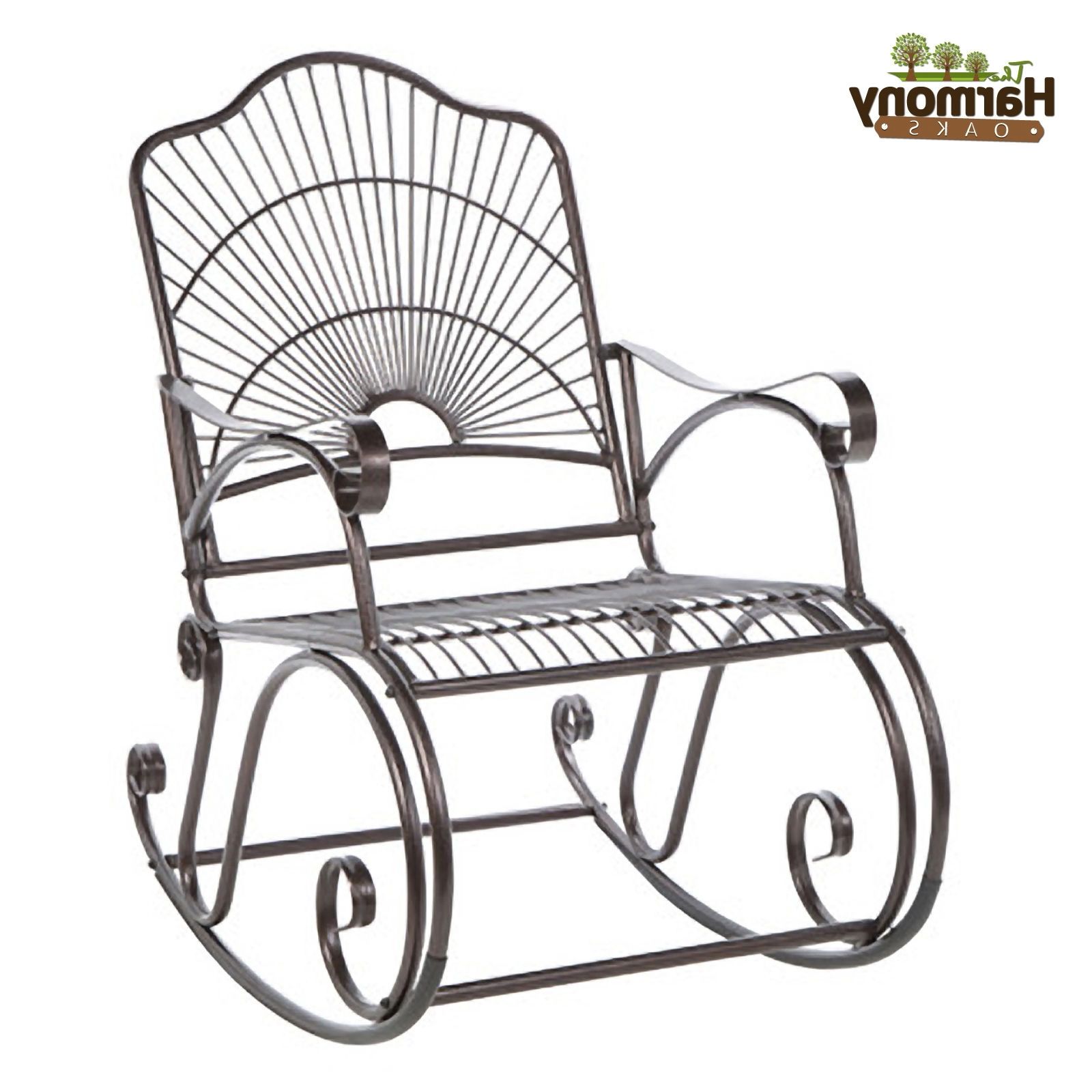 Rocker Wrought Iron Outdoor Patio Porch New Furniture Wrought Iron With Newest Iron Rocking Patio Chairs (View 10 of 15)