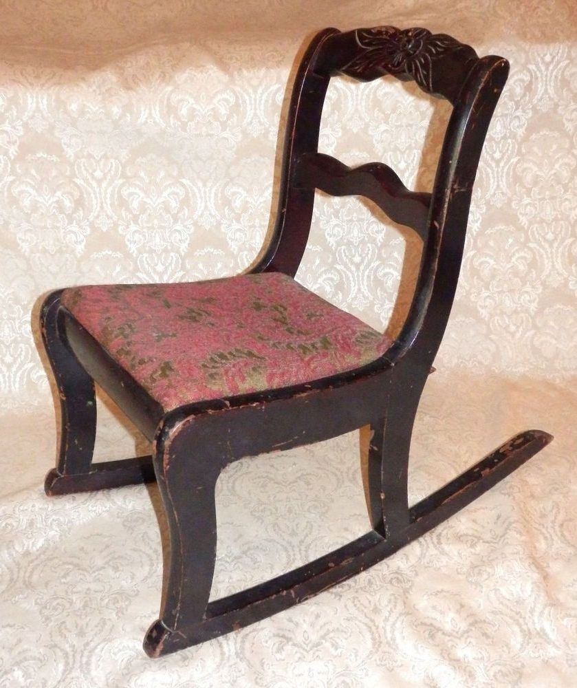 Vintage Tell City Mahogany Duncan Phyfe Carved Rose Childs Rocker Throughout Well Known Rocking Chairs At Roses (Photo 3 of 15)