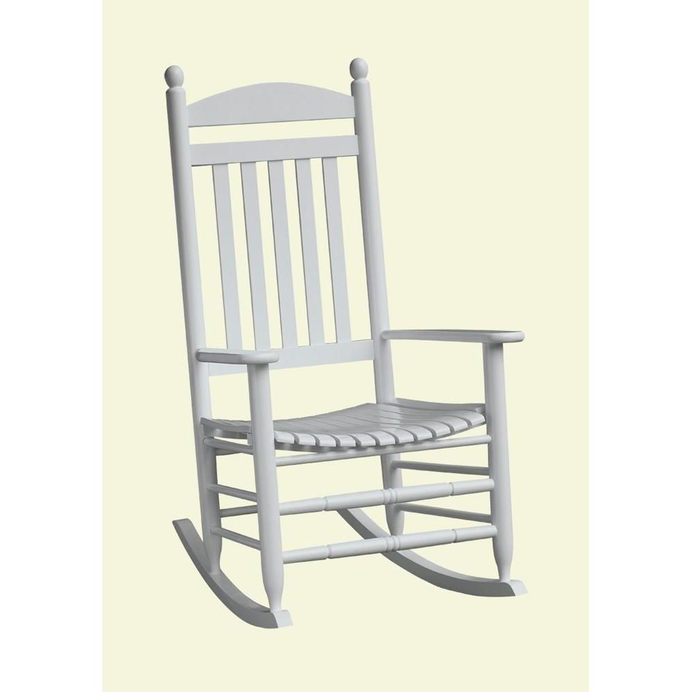 Well Known All Weather Patio Rocking Chairs Inside Bradley White Slat Patio Rocking Chair 200sw Rta – The Home Depot (View 8 of 15)