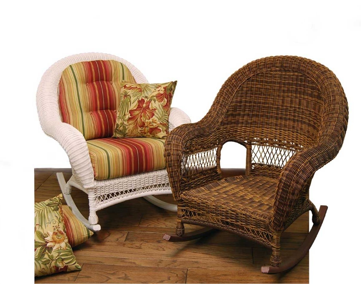 Wicker Domain Deep Seat Rocking Chair W/ Cushions Pertaining To Well Known Outdoor Wicker Rocking Chairs With Cushions (View 14 of 15)