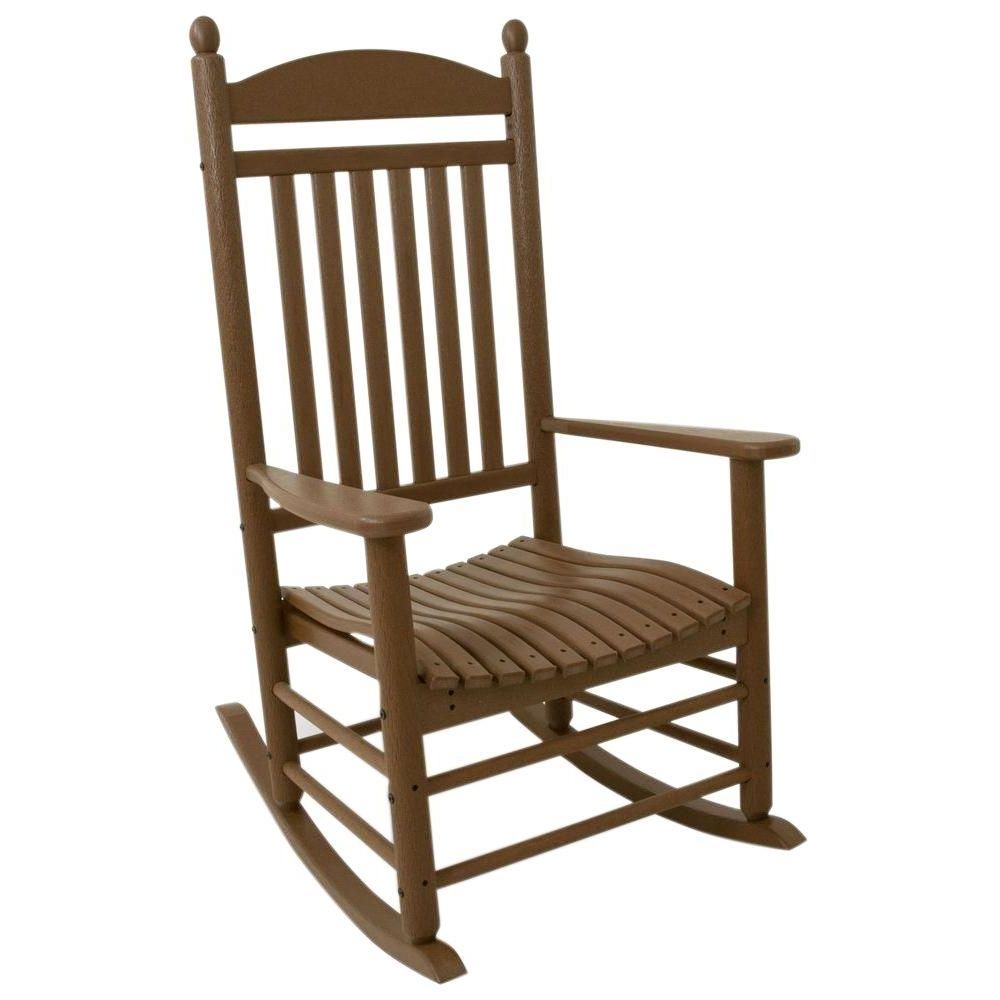 Widely Used Teak Patio Rocking Chairs For Polywood Jefferson Teak Patio Rocker J147te – The Home Depot (View 6 of 15)