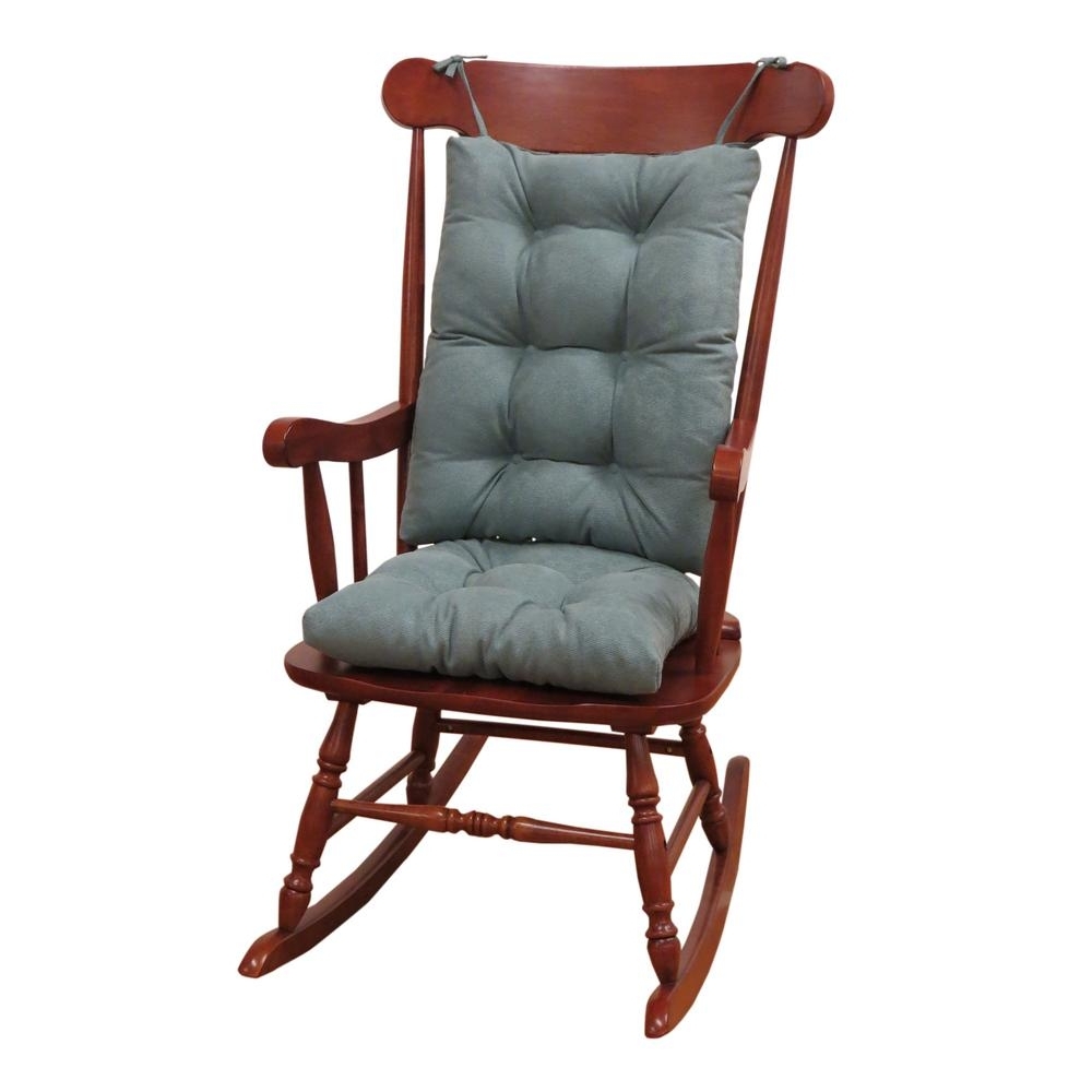 Xl Rocking Chairs Pertaining To Well Known Klear Vu Gripper Twillo Marine Jumbo Rocking Chair Cushion Set (Photo 8 of 15)