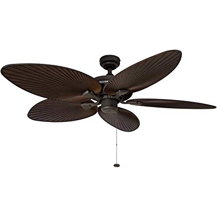 2017 Amazon: Honeywell Palm Island 52 Inch Tropical Ceiling Fan, Five Pertaining To Outdoor Ceiling Fans With Leaf Blades (View 3 of 15)