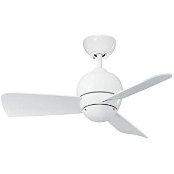 2018 White Outdoor Ceiling Fans Inside Emerson Ceiling Fans Cf130ww Tilo Modern Low Profile/hugger Indoor (View 2 of 15)