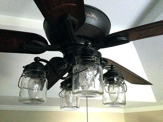 Featured Photo of 2024 Latest Outdoor Ceiling Fans with Mason Jar Lights