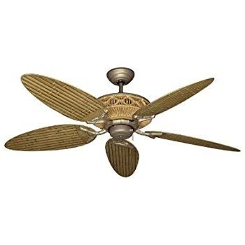 Best And Newest Outdoor Ceiling Fans With Bamboo Blades With Regard To Tiki Tropical Ceiling Fan With 52" Outdoor Bamboo Style Blades In (View 1 of 15)