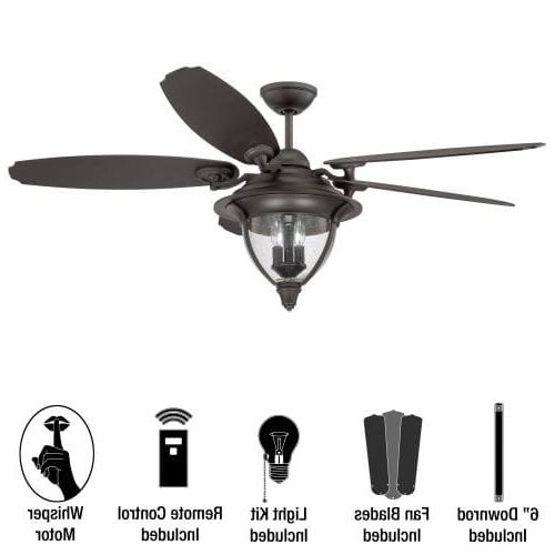 Black Outdoor Ceiling Fans With Light For Well Known Outdoor Ceiling Fan With Light And Remote – Bossandsons (View 12 of 15)