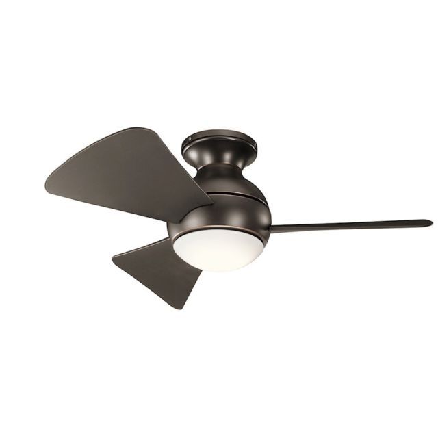 Brown Outdoor Ceiling Fan With Light Throughout Current Kichler 330150oz Sola 34" Outdoor Ceiling Fan With Light In Olde (View 7 of 15)