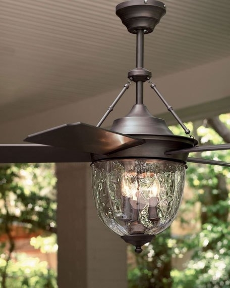 Dark Aged Bronze Outdoor Ceiling Fan With Lantern With Regard To Famous Outdoor Ceiling Fans With Remote (Photo 12 of 15)