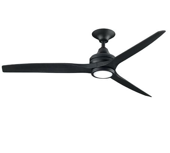 Famous Black Ceiling Fans Spitfire Indoor Outdoor Ceiling Fan Black Matte Regarding Outdoor Ceiling Fans At Bunnings (View 13 of 15)