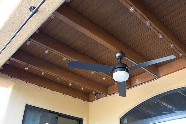 How To Install String Lights On A Porch – The Home Depot Blog Intended For Most Current Outdoor Ceiling Fan Under Deck (View 4 of 15)