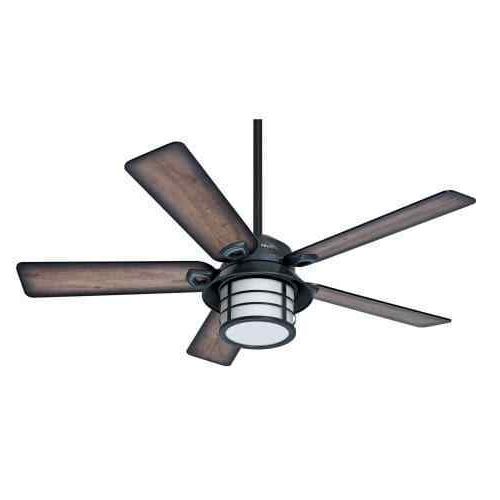 Hunter Prestige Key Biscayne 54 Ceiling Fan With Light In Weathered Within Well Known Hunter Indoor Outdoor Ceiling Fans With Lights (View 5 of 15)
