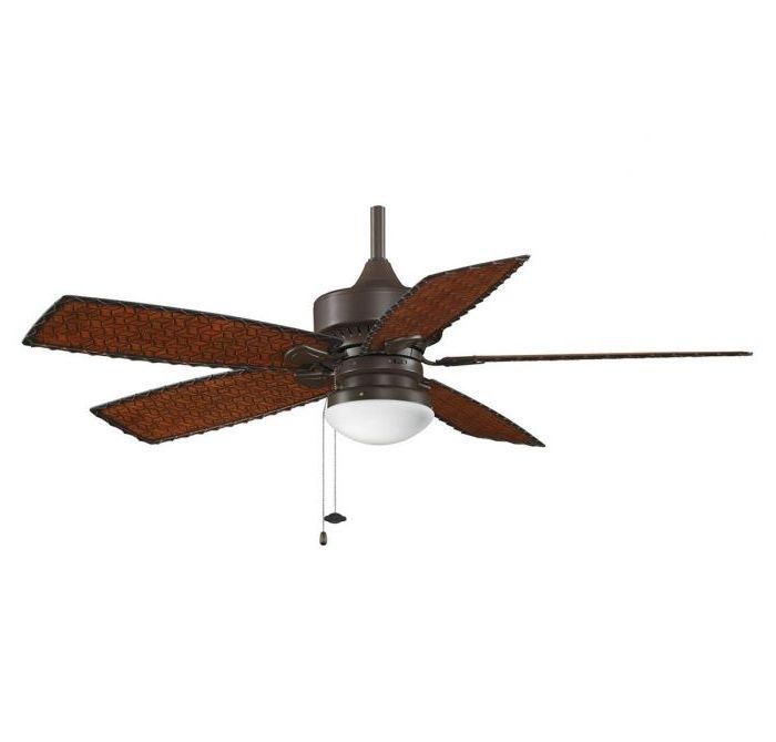 Latest Bamboo Outdoor Ceiling Fans Throughout Fanimation 52" Cancun Outdoor Ceiling Fan In Bronze W/woven Bamboo (View 11 of 15)