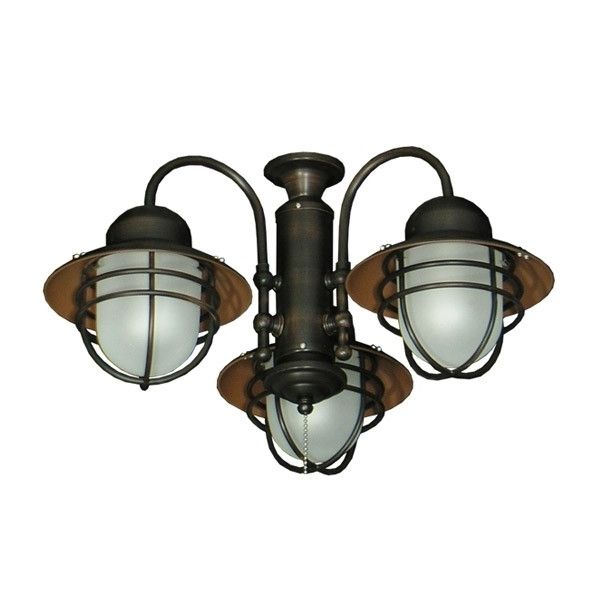 Lovely 362 Nautical Styled Outdoor Ceiling Fan Light Kit 3 Finish With Widely Used Nautical Outdoor Ceiling Fans With Lights (View 1 of 15)