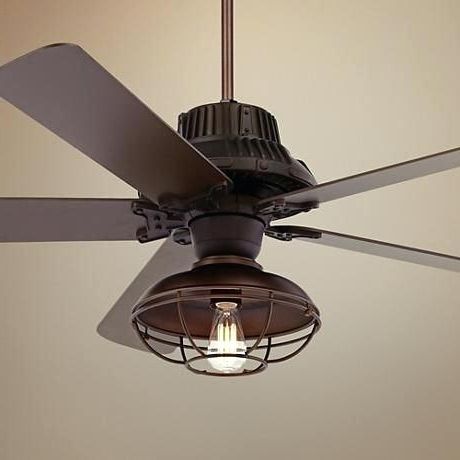 Outdoor Caged Ceiling Fans With Light With Most Current Caged Ceiling Fan With Light Smart Caged Ceiling Fans New Cage (View 9 of 15)