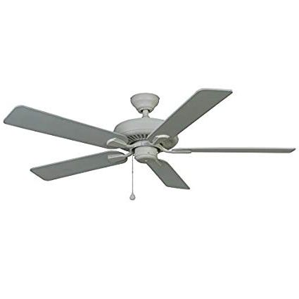 Outdoor Ceiling Fans At Amazon For Most Recent Harbor Breeze 52 In White Classic Indoor/outdoor Ceiling Fan (View 6 of 15)