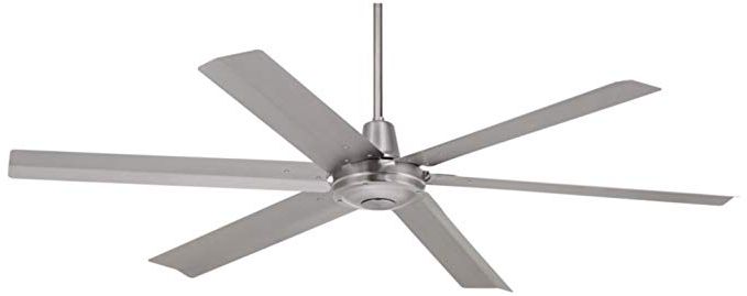 Outdoor Ceiling Fans With Hook Within Well Known 60" Turbina Max Brushed Steel Outdoor Ceiling Fan – – Amazon (View 5 of 15)