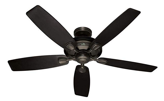 Outdoor Ceiling Fans With Plastic Blades With Popular Hunter Hr 21318 52" Outdoor Ceiling Fan New Bronze W/ 5 Black (View 1 of 15)