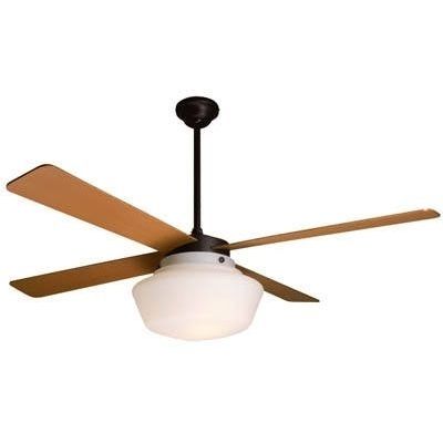 Outdoor Ceiling Fans With Schoolhouse Light Intended For Famous Schoolhouse Ceiling Fan, Maple Blades – Www (View 3 of 15)