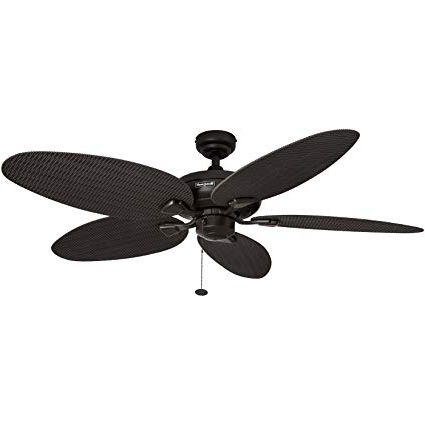 Popular Outdoor Ceiling Fans With Leaf Blades In Amazon: Honeywell Duvall 52 Inch Tropical Ceiling Fan With Five (View 14 of 15)