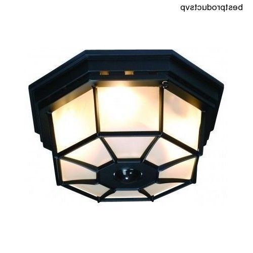 Popular Outdoor Ceiling Fans With Motion Light Within Motion Porch Light Activated Outdoor Ceiling Fixture Sensor Flush (View 15 of 15)